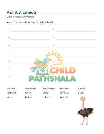 Preview of Alphabetical Order List 6