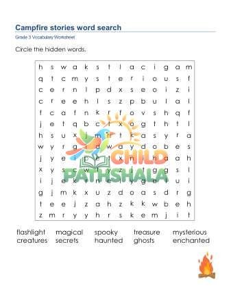 Preview of Campfire Stories Word Search Lowercase