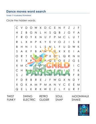 Preview of Dance Moves Word Search Uppercase