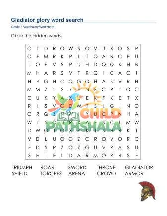 Preview of Gladiator Word Search Uppercase