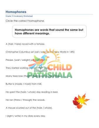 Homophones 1