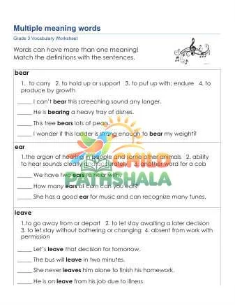 Preview of Multiple Meaning Words