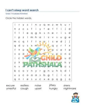 Preview of No Sleep Word Search Lowercase