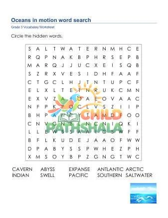 Preview of Oceans Word Search Uppercase