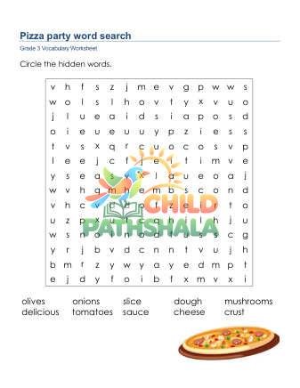 Preview of Pizza Word Search Lowercase