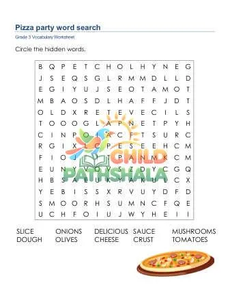 Preview of Pizza Word Search Uppercase
