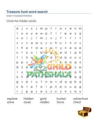 Preview of Treasure Hunt Word Search Lowercase