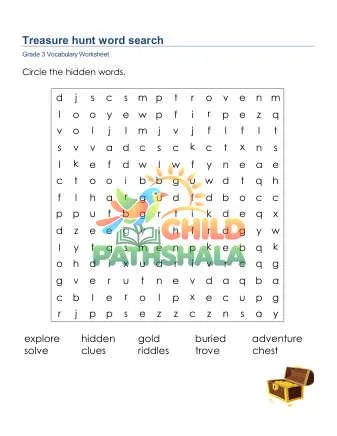Preview of Treasure Hunt Word Search Lowercase