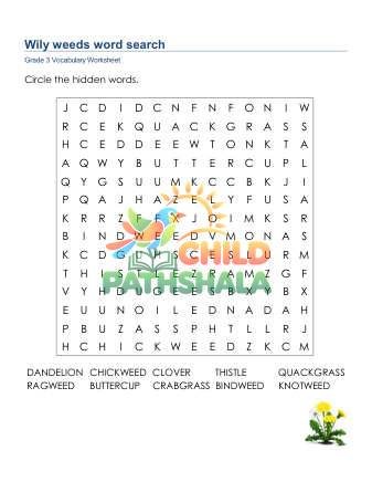 Preview of Weeds Word Search Uppercase
