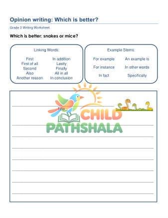 Preview of Opinion Writing Prompts Swg