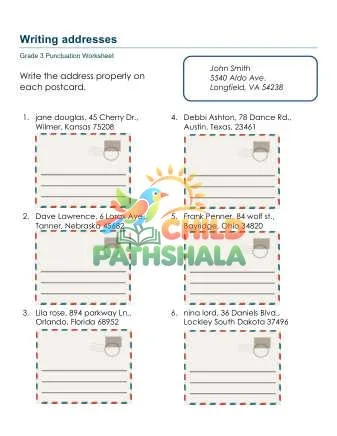 Preview of Writing Addresses