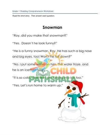 Preview of Story Snowman