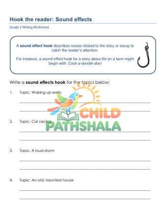 Writing Hooks Bzt Worksheet for Grade 3