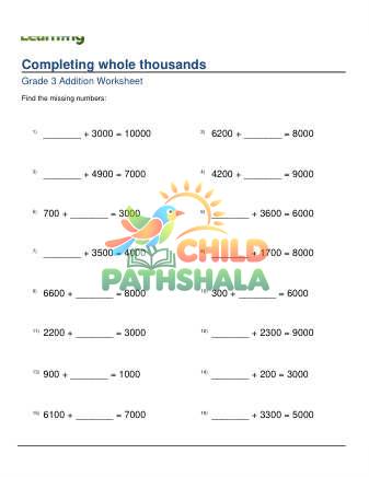 Preview of Adding Complete Whole Thousands D