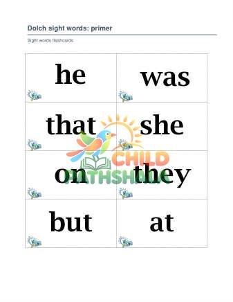 Preview of Dolch Primer Sight Words