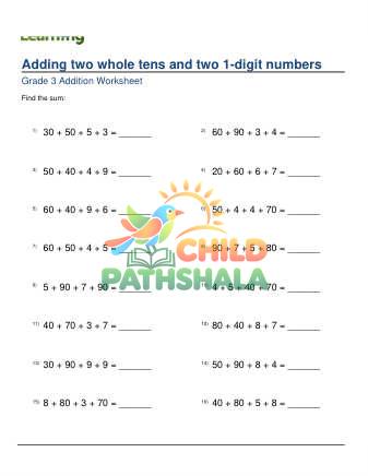 Preview of Adding Two Whole Tens And Two 1 Digit Numbers C