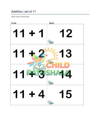 Preview of Addition Set 11 12