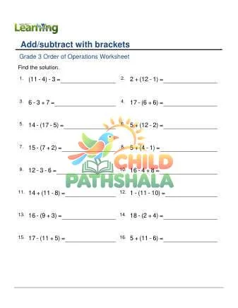 Preview of Order Operations Add Sub 3