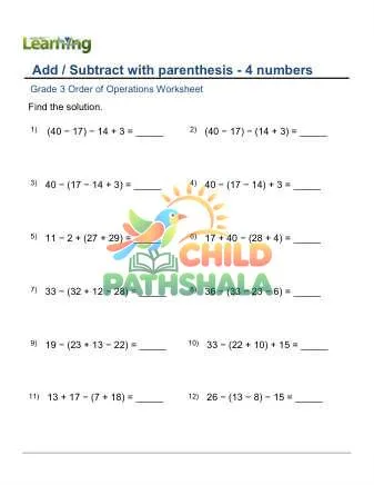 Preview of Order Operations Add Sub 4