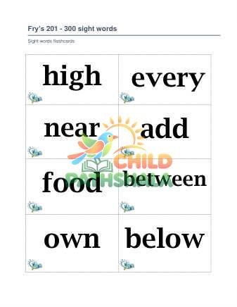 Fry 201 To 400 Sight Words