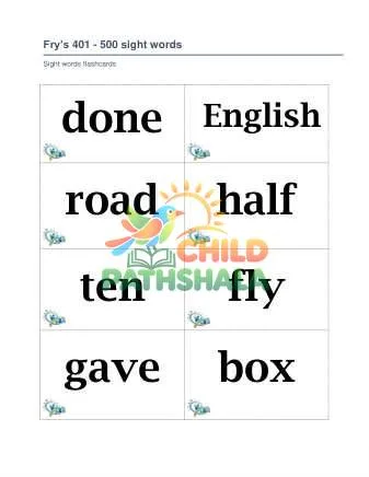 Preview of Fry 401 To 600 Sight Words