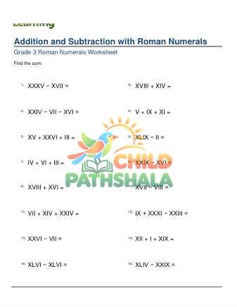 Roman Numerals Add Subtract D