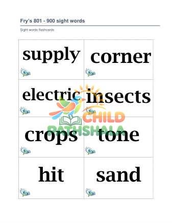 Preview of Fry 801 To 1000 Sight Words