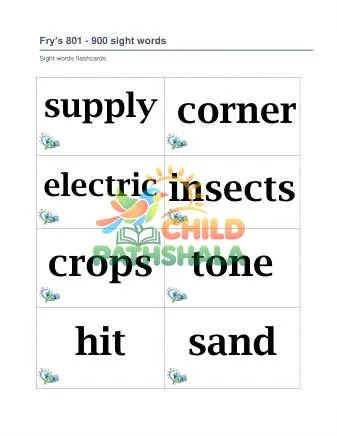 Preview of Fry 801 To 1000 Sight Words