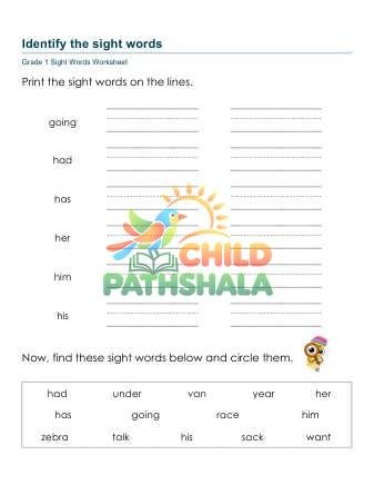 Preview of Identify Sight Words
