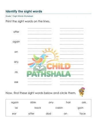 Preview of Identify Sight Words