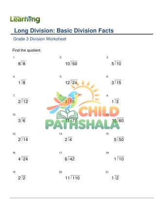 Preview of Long Division Basic Facts F