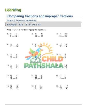 Comparing Fractions Improper D