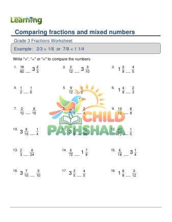 Comparing Fractions Mixed Numbers D