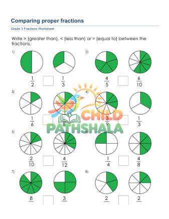 Preview of Comparing Proper Fractions D