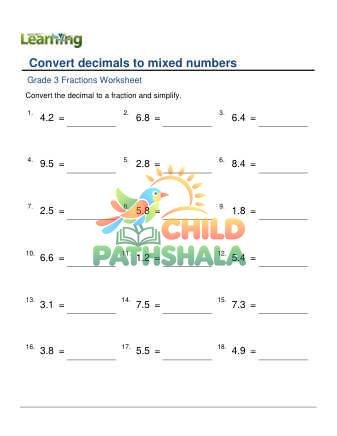 Decimals To Mixed Numbers D