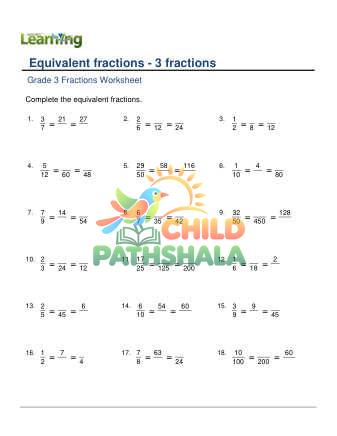 Equivalent 3 Fractions C