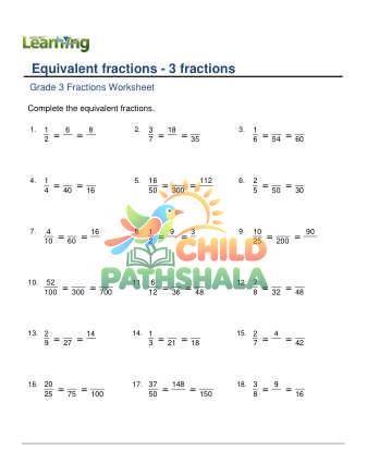 Equivalent 3 Fractions D
