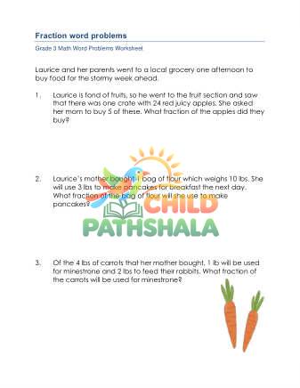 Preview of Fraction Word Problems