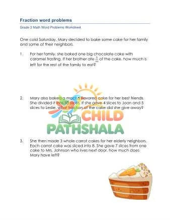 Preview of Fraction Word Problems