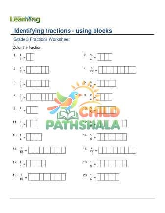 Identify Fractions Color D