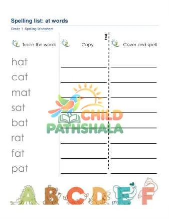 Preview of Spelling List At Words