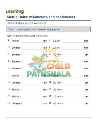 Preview of Metric Units Length Cm Mm No Decimal A