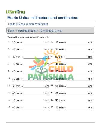 Preview of Metric Units Length Cm Mm No Decimal B