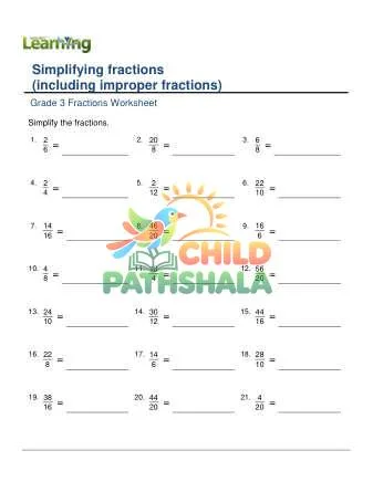 Preview of Simplify Fractions Improper
