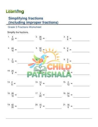 Simplify Fractions Improper B