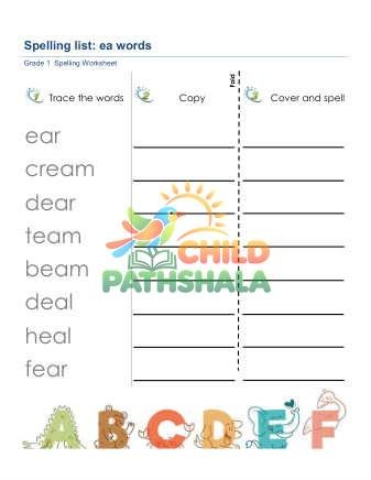 Preview of Spelling List Ea Words