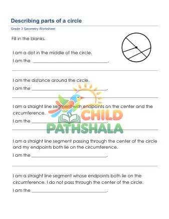 Preview of Geometry Circles Parts Describing