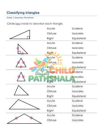 Geometry Classify Triangles Worksheet for Grade 3