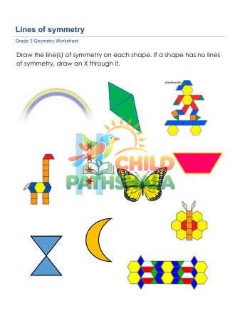 grade 3 geometry finding lines symmetry