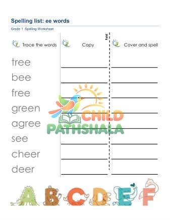 Preview of Spelling List Ee Words